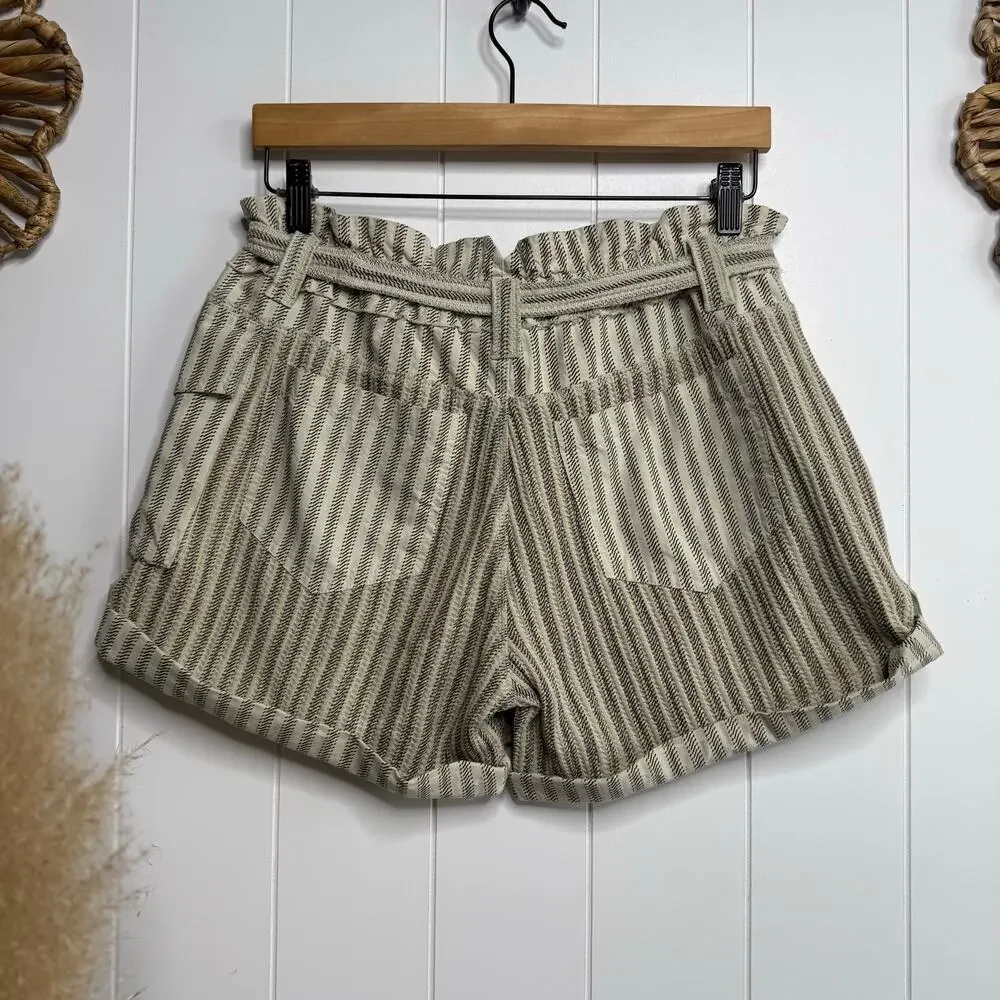 Free People shorts striped paper bag cuffed cotton spring summer XS